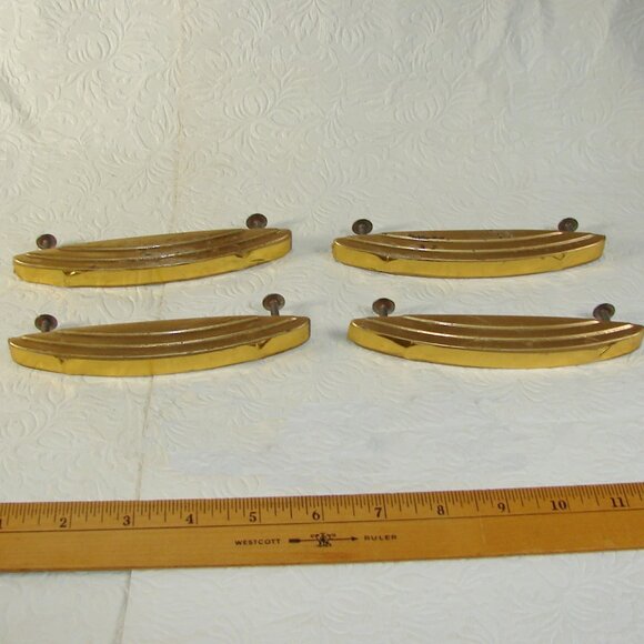 Other - Vtg Art Deco DRAWER PULL Lot of 4, Gold Tone, w/o Bakelite Shell, Waterfall/Cup